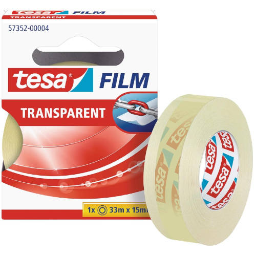 CINTA ADHESIVA ALTA RESISTENCIA EN CAJITA 15MM.X33M. TRANSPARENTE TESA 57352-00004-01