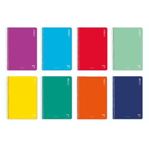 CUADERNO ESPIRAL SERIE BASIC TAPA CARTONCILLO 60 GRS. FOLIO (215X310MM.) 80 HOJAS CUADRÍCULA 4X4 CON MARGEN PACSA 16418