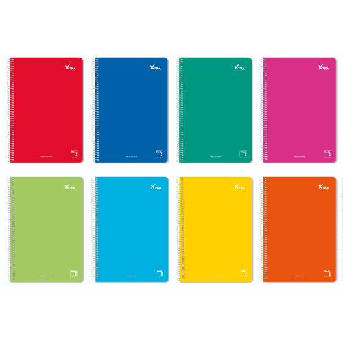 CUADERNO ESPIRAL SERIE XTRA TAPA DURA 60 GRS. 4º (155X215MM.) 80 HOJAS CUADRÍCULA 3X3 CON MARGEN SURTIDO PACSA 16709 - Color no elegible