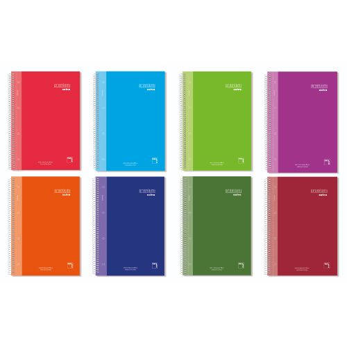 CUADERNO SERIE PREMIUM EXTRA TAPA EXTRA DURA 90 GRS. A-4 (210X297MM.) MICROPERFORADO 120 HOJAS CUADRÍCULA 5X5 + GRECA SURTIDO PACSA - Pack de 4 Unidades - 16481 - Color no elegible