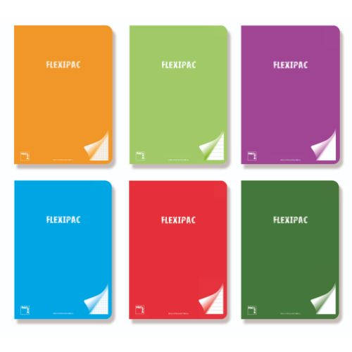 LIBRETA FLEXIPAC TAPA PLASTICO 90 GRS. A-4 (210X297MM.) 48 HOJAS CUADRÍCULA 4X4 CON MARGEN SURTIDO PACSA 20056 - Color no elegible