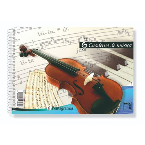 CUADERNO BLOCKS DE MUSICA 80 GRS. 4º (155X215MM.) 20 HOJAS 6 PENTAGRAMAS PACSA 18803