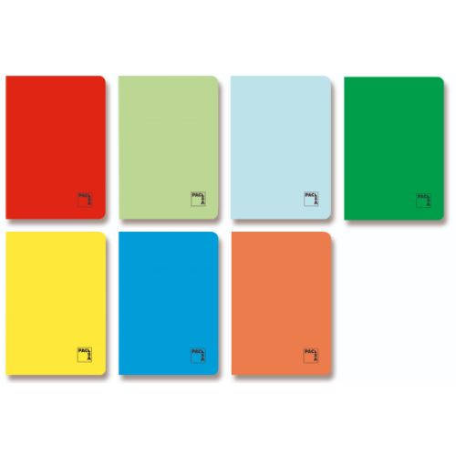 LIBRETA GOFRADA TAPA CARTULINA 70 GRS. A-5+ 48 HOJAS PAUTADO 3,5 CON MARGEN SURTIDO PACSA 20073 - Color no elegible