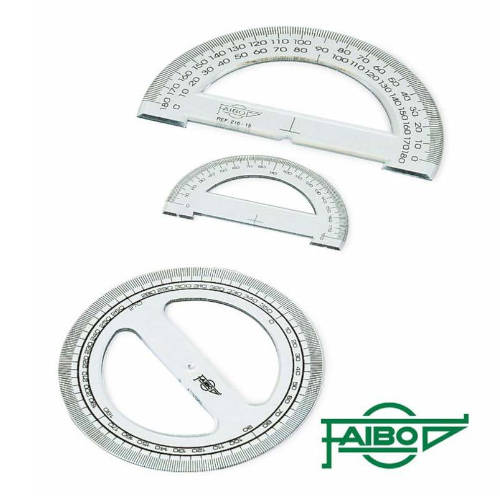 SEMICIRCULO TRANSPARENTE EN PLASTICO INYECTADO GRADUADO Y BISELADO 15 CM. FAIBO 216 216 PACK 20 UNID