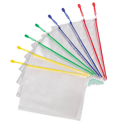PACK DE 8 BOLSAS ZIPPER MULTIUSOS PVC - CON CIERRE CREMALLERA A4 SURTIDO TARIFOLD 509009 - Color no elegible