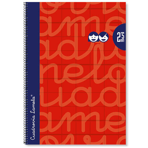 CUADERNO FOLIO FORRADO RAYADO 3 MM ROJO LAMELA 7FTE003R