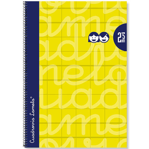 CUADERNO FOLIO FORRADO RAYADO 3 MM AMARILLO LAMELA 7FTE03AM
