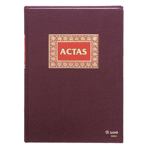 LIBRO DE ACTAS FOLIO NATURAL 100 HOJAS NUMERADAS DOHE 09905