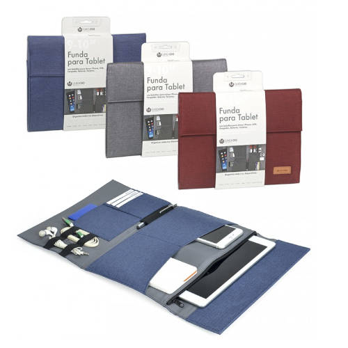 FUNDA TABLET VENTURE 10.1 BOLSILLO Y SOLAPA AZUL CARCHIVO 23210009