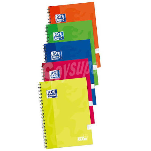 CUADERNO TAPA EXTRADURA FOLIO 80 HOJAS 4X4 COLORES SURTIDOS OXFORD 400122760 Pack 5 Unid - Color no elegible