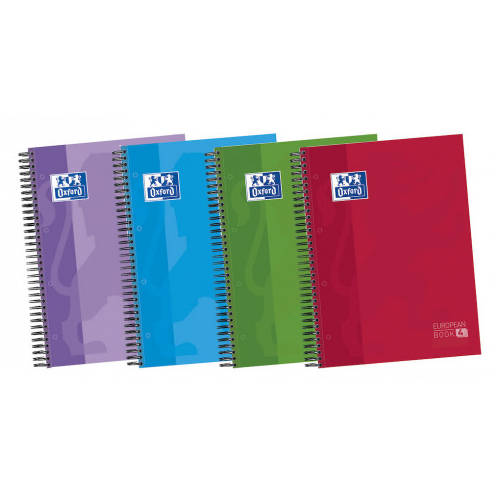 CUADERNO EUROPEANBOOK 4 TAPA EXTRADURA A4+ 120 HOJAS 5X5 COLORES SURTIDOS CON SEPARADORES-50% HOJAS GRATIS OXFORD 400027275 Pack 5 Unid - Color no elegible