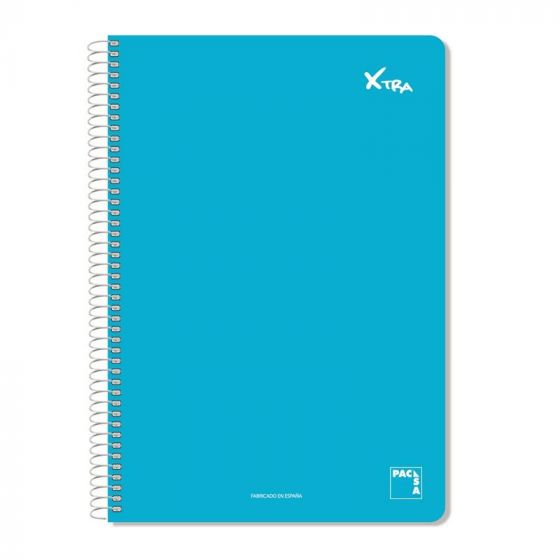 CUADERNO SERIE XTRA 60GR.TAPA CONTRACOLADA FOLIO (215X310MM.) 80 HOJAS CUADRÍCULA 4X4 COLOR AZUL PACSA 16070