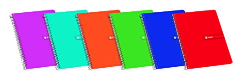 CUADERNO POLIPROPILENO ESPIRAL FOLIO 80 HOJAS 90G 4X4 CON MARGEN SURTIDO ENRI&nbsp - Color no elegible