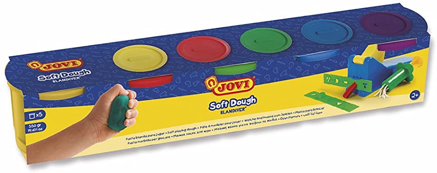 ESTUCHE 5 BOTES SOFT DOUGH BLANDIVER 110 G COLORES SURTIDOS JOVI 405 - Color no elegible
