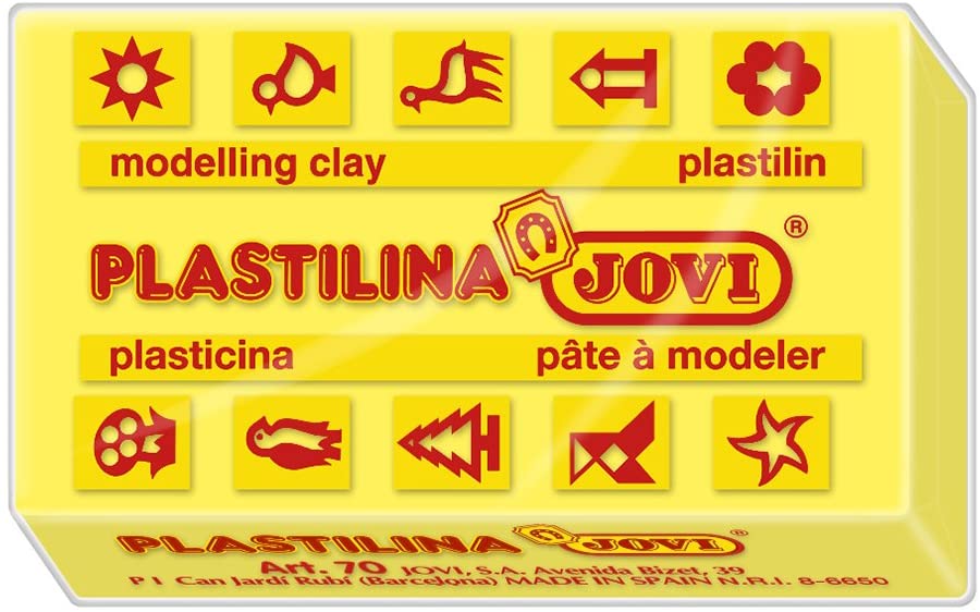 CAJA 30 PASTILLAS PLASTILINA 50 G - AMARILLO JOVI 7002 Pack de 30 Unidades