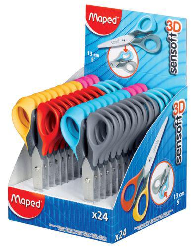 EXPOSITOR 24 TIJERAS SENSOFT PASTEL 13CM DISPLAY MAPED 484211