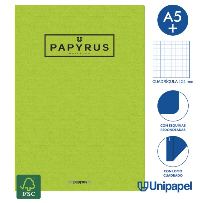 LIBRETA GRAPADA GOFRADA A5+ 48 HOJAS 90GR. 4X4 COLORES SURTIDOS PAPYRUS 88430599 - Color no elegible