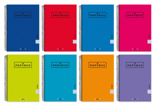 CUADERNO TAPA POLIPROPILENO EXTRADURA UNICLASIC FOLIO 80 HOJAS 90GR. 4X4 COLORES SURTIDOS PAPYRUS 88442099 - Color no elegible