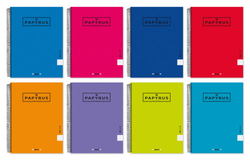 CUADERNO TAPA CARTON FORRADA EXTRADURA UNICOLOR5 A4+ 120 HOJAS 90GR. 5X5 COLORES SURTIDOS PAPYRUS 88463199 - Color no elegible