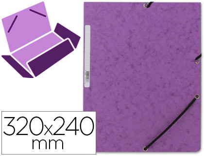 CARPETA CARTON SIMIL PRESPAN 500 GR./M2. FOLIO GOMA SOLAPA VIOLETA MARIOLA 1525VI
