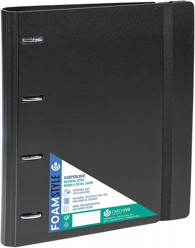 CARPEBLOCK POLIPROPILENO RIGIDO FOAM STLYE 4/35 120H NEGRO CARCHIVO - Pack de 8 unidades - 12407406