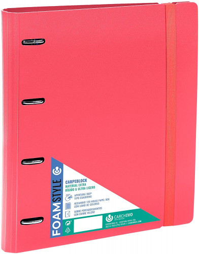 CARPEBLOCK POLIPROPILENO RIGIDO FOAM STLYE 4/35 120H ROJO CARCHIVO - Pack de 4 unidades - 12407412