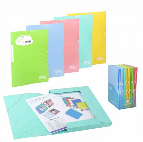 CARPETA SOLAPAS SOFT POLIPROPILENO C/ETIQUETA Y GOMA ROSA PASTEL CARCHIVO 20160125 20160125 - Paquete 5 unidades
