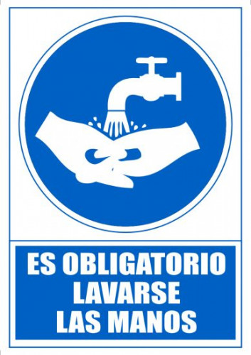 SEÑAL OBLIGATORIO LAVARSE LAS MANOS 210 X 297MM PVC AZUL ARCHIVO 2000 6173-13 AZ
