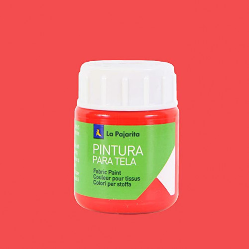 PINTURA PARA TELA TRANSPARENTE T-06 ROJO ESCARLATA. 25ML LA PAJARITA - Pack de 6 unidades - 113571