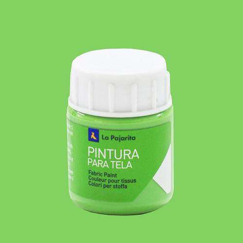 PINTURA PARA TELA TRANSPARENTE T-09 VERDE ESMERALDA. 25ML LA PAJARITA - Pack de 6 unidades - 112471