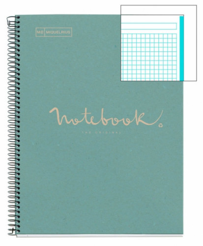 CUADERNO 100% RECICLADO NB-1 A4 80HOJAS ECOAZUL EMOTIONS MIQUELRIUS 6092
