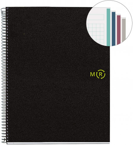 CUADERNO 100% RECICLADO NB-4 A4 120HOJAS TAPAS POLIPROPILENO MIQUELRIUS 6038 6038 - Pack de 5 unidades