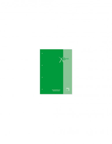 RECAMBIO XBLOCK DIN A4 TAPA CARTÓN 4 TALADROS 80 HOJAS PAPEL 90GRS. CUADRICULA 5X5 + GRECA COLOR VERDE OSC. PACSA - Pack de 5 Unidades - 21160