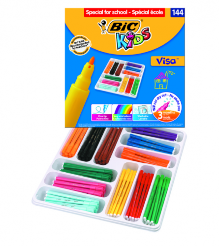 ESTUCHE 144 ROTULADORES DE 12 COLORES DIFERENTES BIC 887837