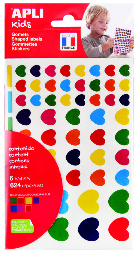 BOLSA DE GOMETS - PEGATINAS CORAZONES SURTIDOS APLI 19720 - Color no elegible