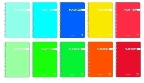 CUADERNO PLASTIPAC 90 GRS. TAPA POLIPROPILENO 4º 80 HOJAS C.46 CON MARGEN SURTIDO PACSA - Pack de 5 unidades - 16565 - Color no elegible