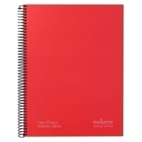 CUAD NAVIGATOR A4+ 120H 80GR 5X5 ROJO 88463551 - Paquete de 5 unidades
