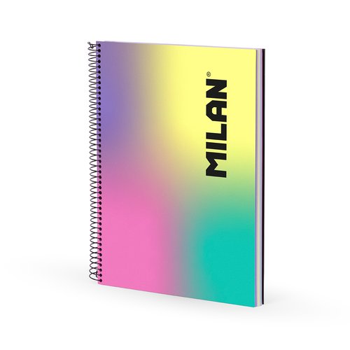 MILAN CUADERNO ESPIRAL A4 90H 120GR LÍNEA 7MM TAPA DURA COLECCIÓN SUNSET