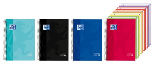 OXFORD CUADERNO EUROPEANBOOK 5 CLASSIC + 5 BOLSAS A4+ 150H 5X5 WRITE&ERASE TAPA EXTRADURA COLORES SURTIDOS - Pack de 5 unidades