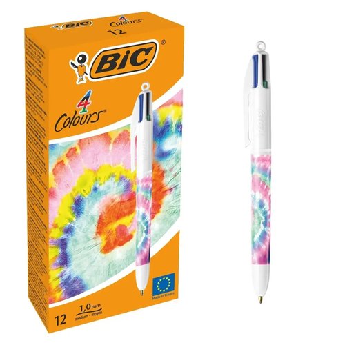 BOLIGRAFO 4 COL.BIC TIEDYE PASTEL - Pack de 12 unidades