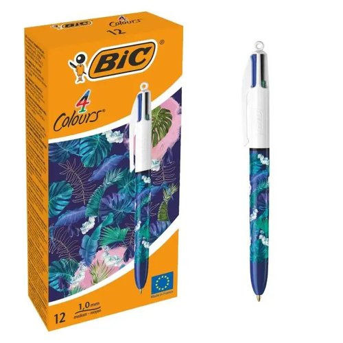 BOLIGRAFO 4 COL.BIC BOTANICAL - Pack de 12 unidades