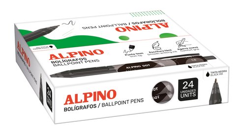 BOLIG.ALPINO DOT UNICOLOR NEGRO C/24 - Pack de 6 unidades