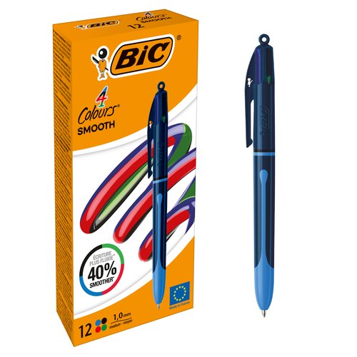 BOLIGRAFO 4 COL.BIC SMOOTH DROP - Pack de 12 unidades