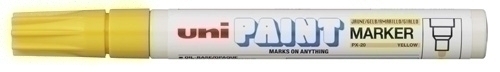 Pack 12 Unid. MARCADOR UNI-BALL UNI PAINT PX-20 AMARIL 545509000