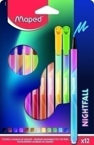 MAPED ROTULADORES NIGHTFALL TRIANGULARES ESTUCHE 12 C/SURTIDOS - Color no elegible
