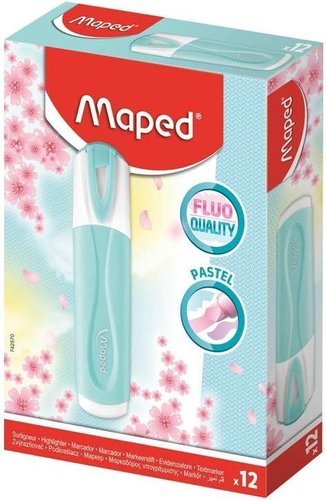ROTUL. FLUOR MAPED PEPS PASTEL AZUL - Pack de 12 unidades