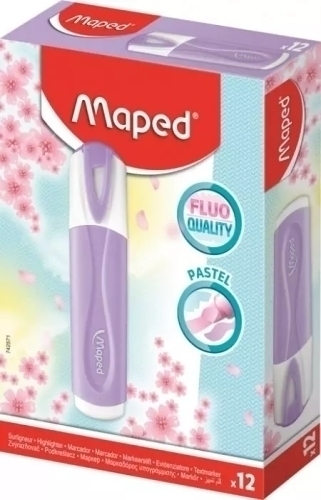 ROTUL. FLUOR MAPED PEPS PASTEL VIOLETA - Pack de 12 unidades