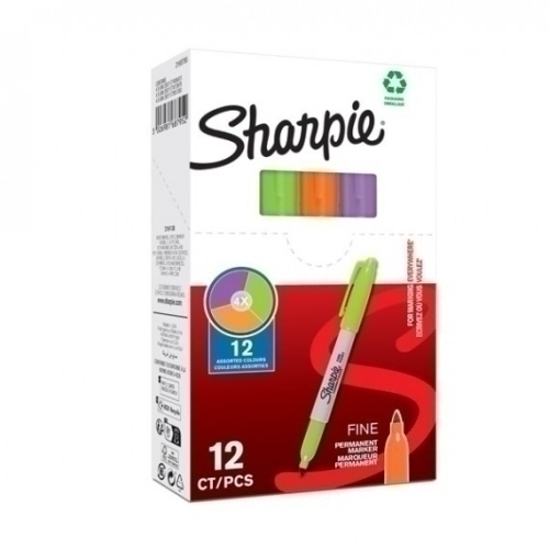 SHARPIE MARCADOR PERMANENTE FINE F C/SURTIDOS LIMA/NARANJA/BOYSENBERRY 2168795 - Lote de 12 packs - Color no elegible