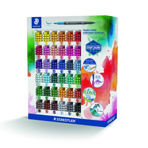 STAEDTLER ROTULADORES ACUARELABLES DOBLE PUNTA FINA/PINCEL 3001 EXPOSITOR 360 C/SURTIDOS - Color no elegible