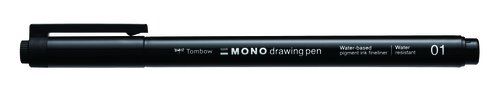 ROTUL.TOMBOW MONO DRAWING P.FINA 01 NEGR - Pack de 4 unidades